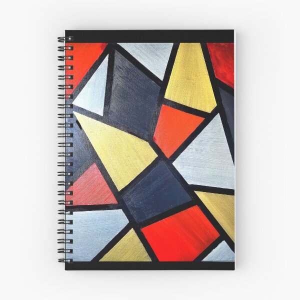 Item preview, Flow III — Geometric · Abstract Oil Painting on Black, Red Gold Silver, Bold Geometric Art Print designed and sold by ArtByShoonya.