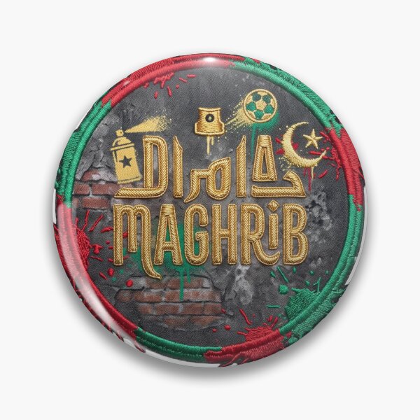 Item preview, Dima Maghrib Streetwear Graffiti Badge Art designed and sold by LunaMarkos.
