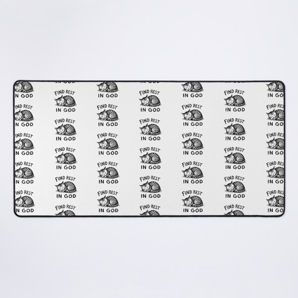 Item preview, Find Rest in God – Sleeping Cat Christian Inspirational Typography designed and sold by Alpha-Hood.