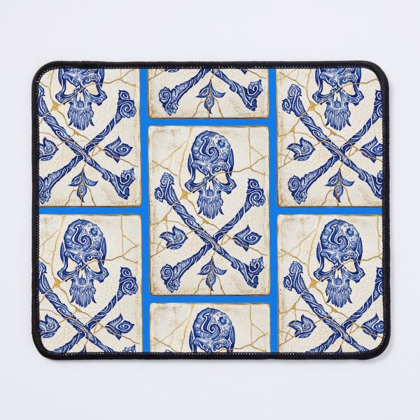 Item preview, Skull Kintsugi Gzhel Ceramic Art designed and sold by JFOdesign.