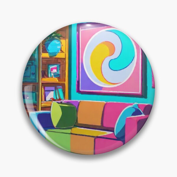 Item preview, Art - Vibrant Living Room Interior, Fauvist and Pop Art Style designed and sold by Reverso-Design.