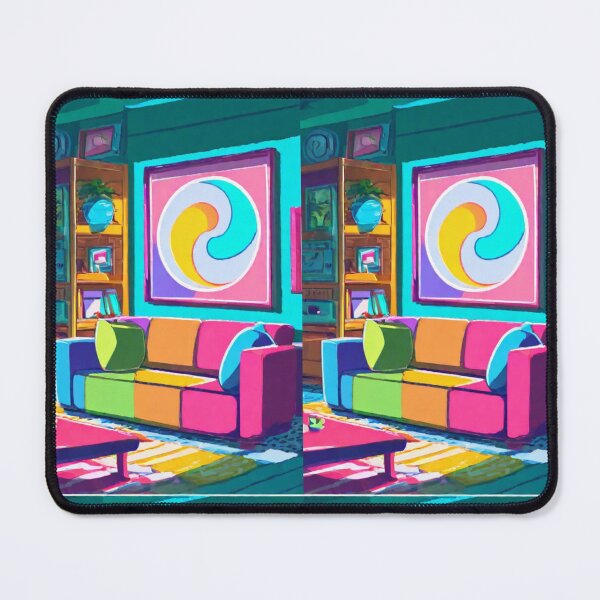 Item preview, Art - Vibrant Living Room Interior, Fauvist and Pop Art Style designed and sold by Reverso-Design.