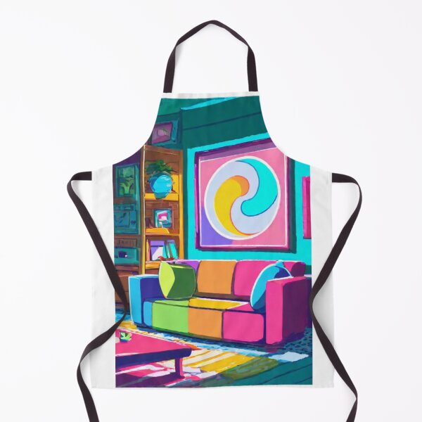 Item preview, Art - Vibrant Living Room Interior, Fauvist and Pop Art Style designed and sold by Reverso-Design.
