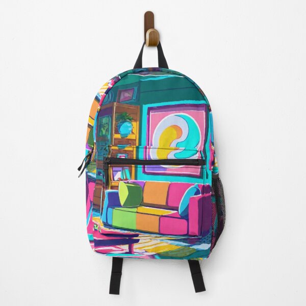 Item preview, Art - Vibrant Living Room Interior, Fauvist and Pop Art Style designed and sold by Reverso-Design.