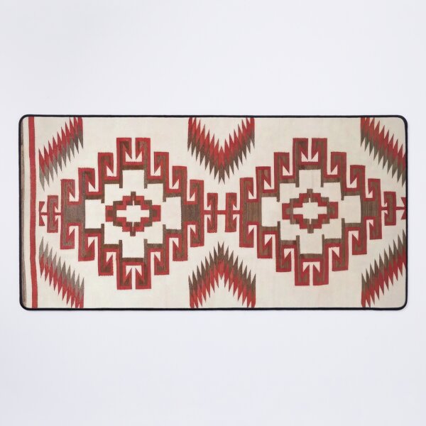 Item preview, NAVAJO 1920s TAPESTRY RESTORATOIN ORIGINAL RED & IVORY - RARE COLORS FOR NAVAJO ART! rotated designed and sold by Big Bang Canvas.