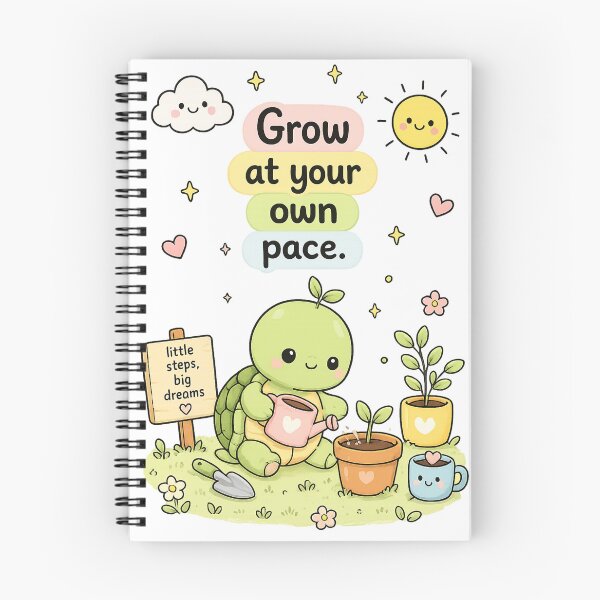 Item preview, Cute Turtle Sticker - Grow at Your Own Pace - Kawaii Growth Mindset Art designed and sold by LittleJoyStudio.Art.