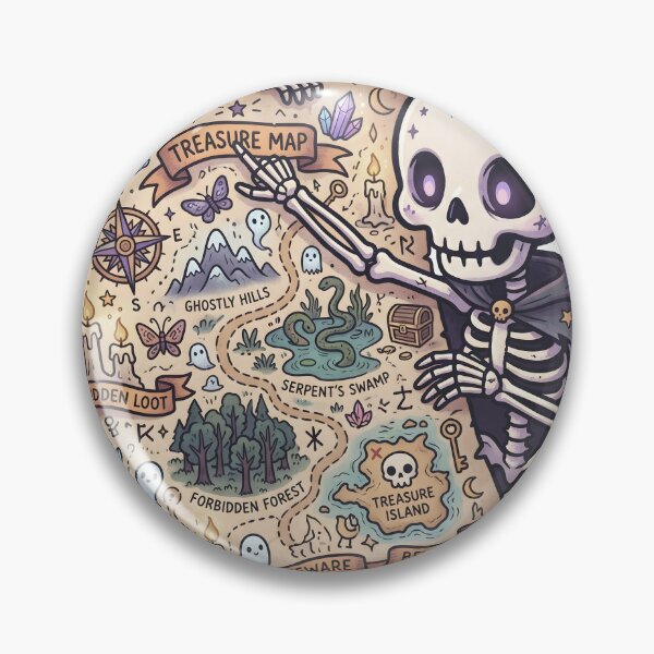 Item preview, Skeleton Explorer Pointing at Magic Fantasy Treasure designed and sold by MisteryDesigner.