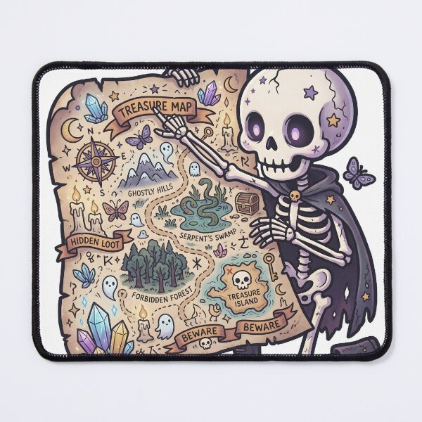 Item preview, Skeleton Explorer Pointing at Magic Fantasy Treasure designed and sold by MisteryDesigner.