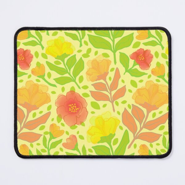 Item preview, Modern watercolor flowers on pale yellow designed and sold by MarySchwindt.