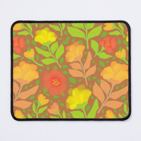 Item preview, Modern watercolor flowers on warm brown background  designed and sold by MarySchwindt.