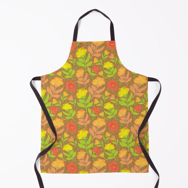 Item preview, Modern watercolor flowers on warm brown background designed and sold by MarySchwindt.
