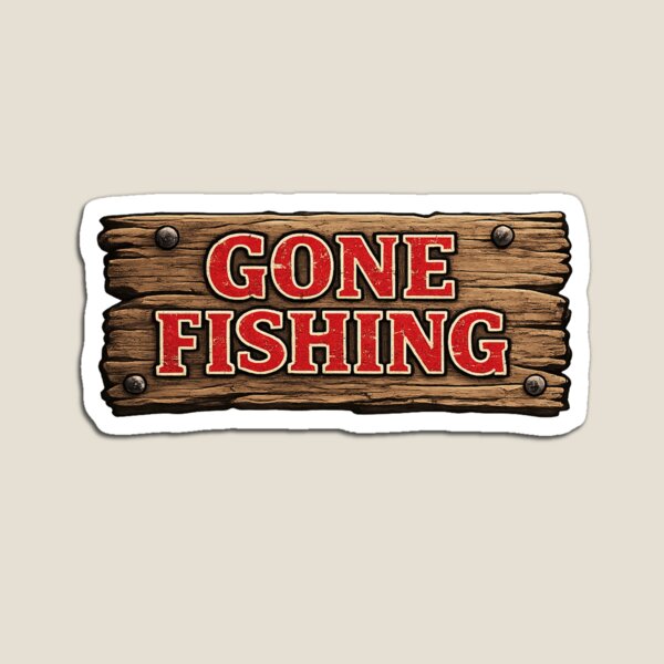 Item preview, Gone Fishing Rustic Wooden Sign designed and sold by EastEndTownie.