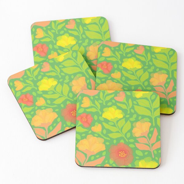 Item preview, Modern watercolor flowers on green background  designed and sold by MarySchwindt.