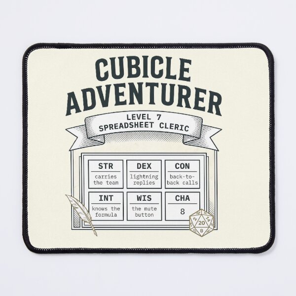 Item preview, Cubicle Adventurer RPG Character Sheet Humor designed and sold by WholeLifePress.