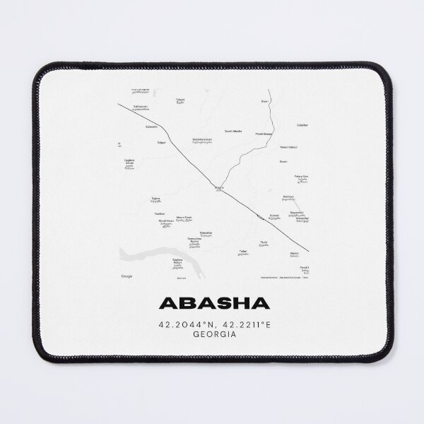 Item preview, Abasha Georgia Minimalist City Map with Coordinates | Black and White Street Map Art designed and sold by RM-Journey.