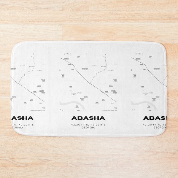 Item preview, Abasha Georgia Minimalist City Map with Coordinates | Black and White Street Map Art designed and sold by RM-Journey.