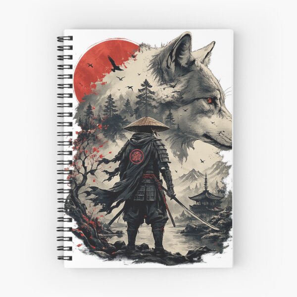 Item preview, Lone Samurai and Spirit Wolf  | Japanese Vintage Art | Warrior Graphic read designed and sold by Saeed  Ahmad.