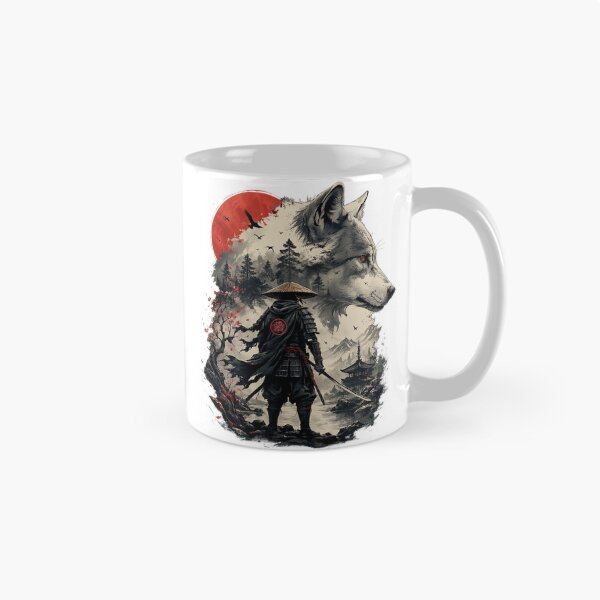 Item preview, Lone Samurai and Spirit Wolf  | Japanese Vintage Art | Warrior Graphic read designed and sold by Saeed  Ahmad.