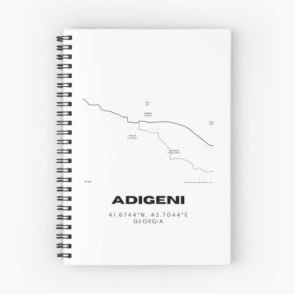 Item preview, Adigeni Georgia Minimalist City Map with Coordinates | Black and White Street Map Art designed and sold by RM-Journey.
