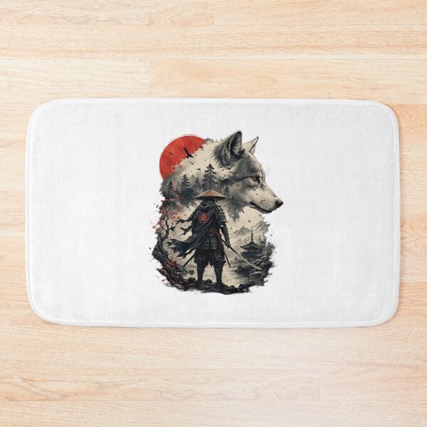 Item preview, Lone Samurai and Spirit Wolf  | Japanese Vintage Art | Warrior Graphic read designed and sold by Saeed  Ahmad.