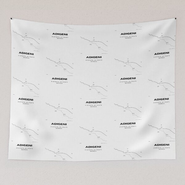 Item preview, Adigeni Georgia Minimalist City Map with Coordinates | Black and White Street Map Art designed and sold by RM-Journey.