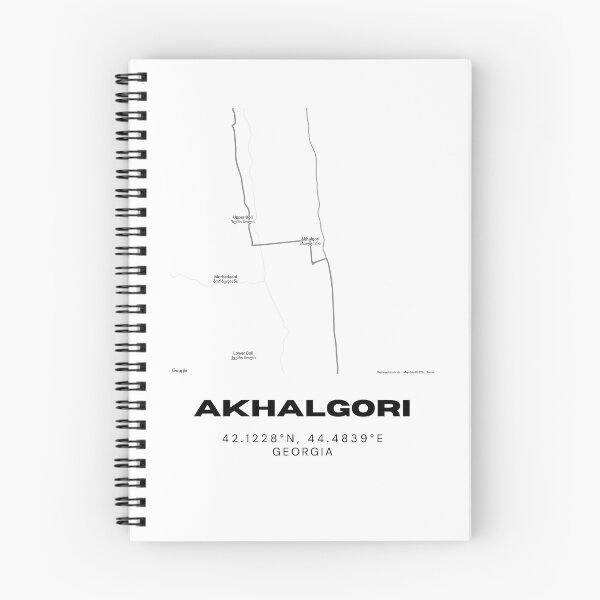 Item preview, Akhalgori Georgia Minimalist City Map with Coordinates | Black and White Street Map Art designed and sold by RM-Journey.
