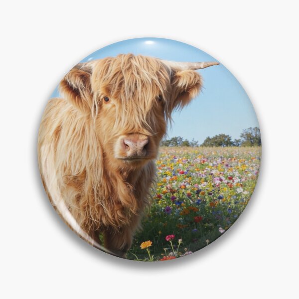 Item preview, Highland Cow in the Flowers designed and sold by HappyHighlands.