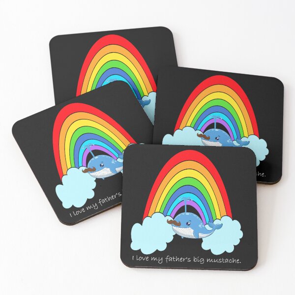 Item preview, Cute cartoon design of a whale with a mustache and rainbow colors | Fun ocean-themed design designed and sold by Thegoldenline.
