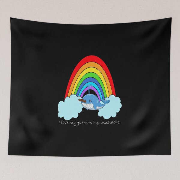 Item preview, Cute cartoon design of a whale with a mustache and rainbow colors | Fun ocean-themed design designed and sold by Thegoldenline.