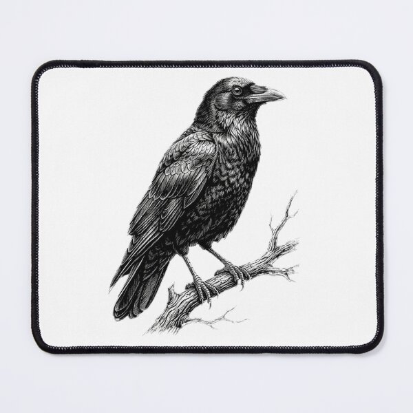 Item preview, Realistic high detail black and white raven designed and sold by Minimalisticaly.