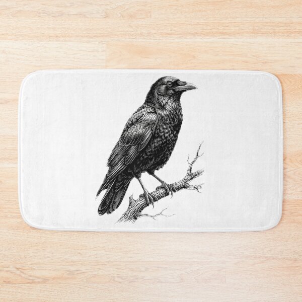 Item preview, Realistic high detail black and white raven designed and sold by Minimalisticaly.