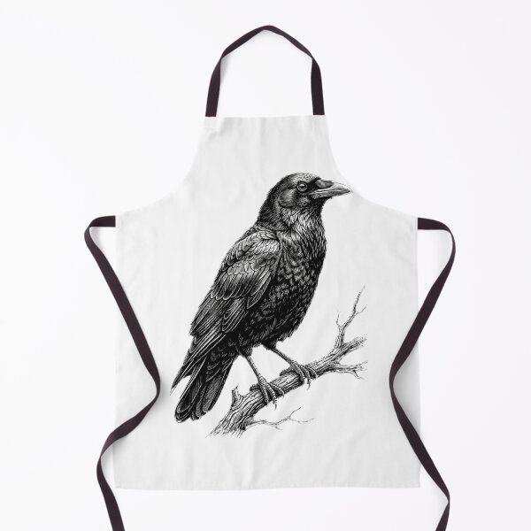 Item preview, Realistic high detail black and white raven designed and sold by Minimalisticaly.