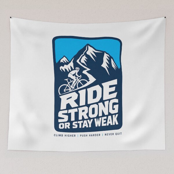 Item preview, Ride Strong Or Stay Weak Mountain Bike Retro Cycling Motivation designed and sold by Digistore1221.