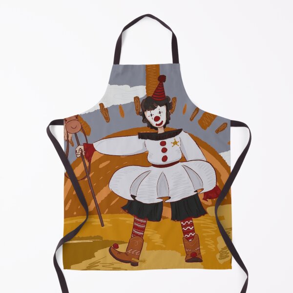 Artikelvorschau, Illustration eines niedlichen Cowboy-Clowns auf einem Steckenpferd entworfen und verkauft von Sweet-Weirdo.