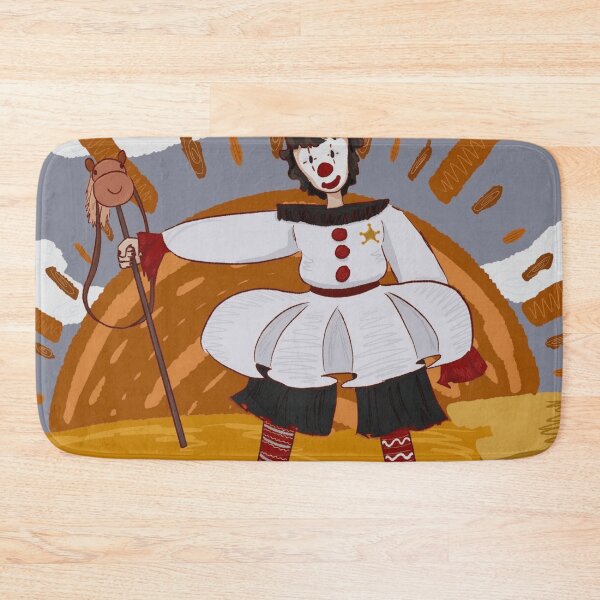 Item preview, Cute Cowboy Clown Riding a Stick Horse Illustration designed and sold by Sweet-Weirdo.