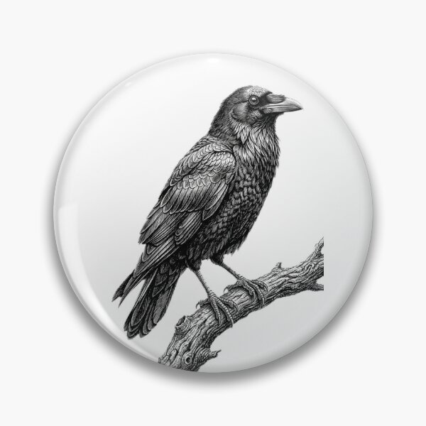 Item preview, Realistic high detail black and white crow designed and sold by Minimalisticaly.