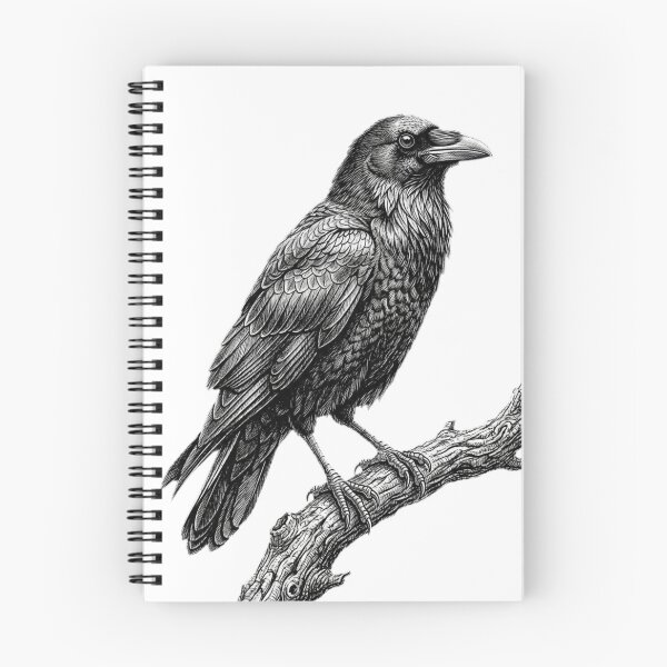 Item preview, Realistic high detail black and white crow designed and sold by Minimalisticaly.