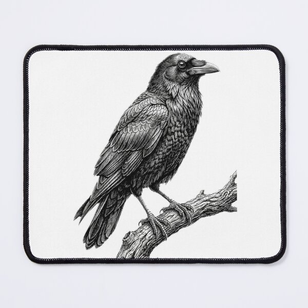 Item preview, Realistic high detail black and white crow designed and sold by Minimalisticaly.