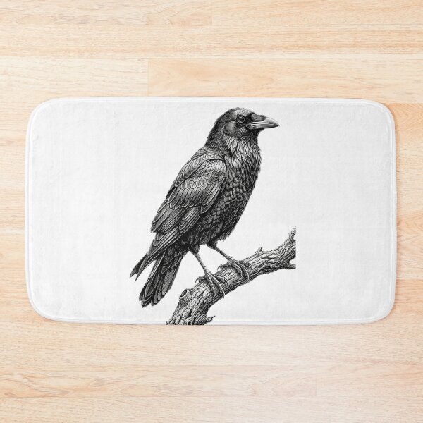 Item preview, Realistic high detail black and white crow designed and sold by Minimalisticaly.