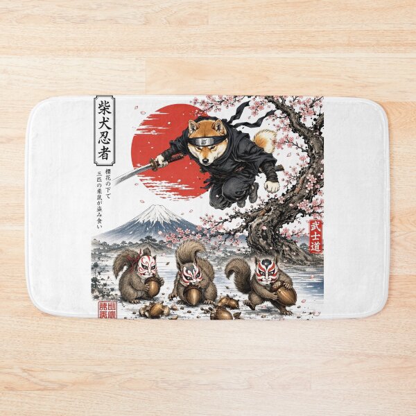 Item preview, Shinobi Shiba Ninja | Kabuki Squirrel Heist | Japanese Ukiyo-e Dog Warrior designed and sold by Natalia-Vlad.