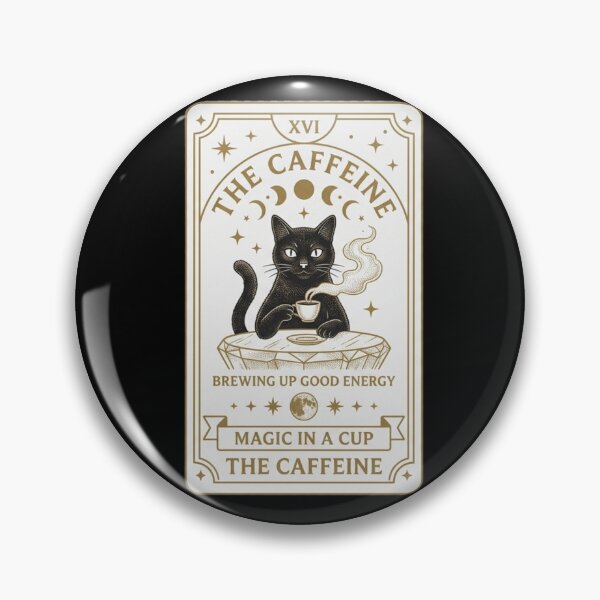 Item preview, The Caffeine Tarot Card Black Cat Coffee designed and sold by piketo.