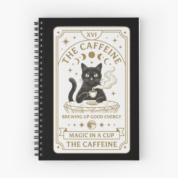 Item preview, The Caffeine Tarot Card Black Cat Coffee designed and sold by piketo.