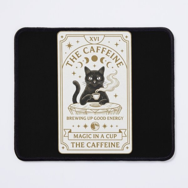 Item preview, The Caffeine Tarot Card Black Cat Coffee designed and sold by piketo.