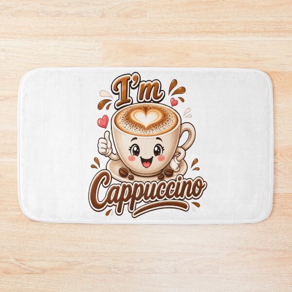 Item preview,  I'm Cappuccino – Cute Smiling Coffee Cup Graphic  designed and sold by RipantinaFantasy .