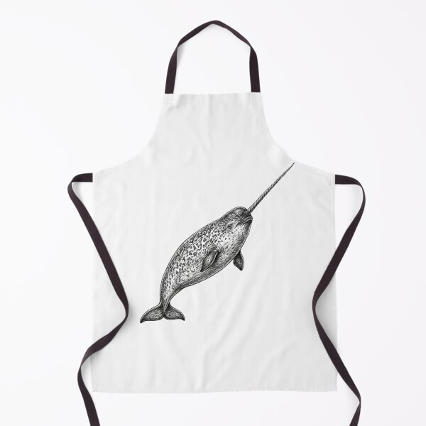 Item preview, Realistic high detail black and white narwhal designed and sold by Minimalisticaly.