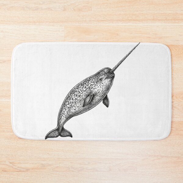 Item preview, Realistic high detail black and white narwhal designed and sold by Minimalisticaly.