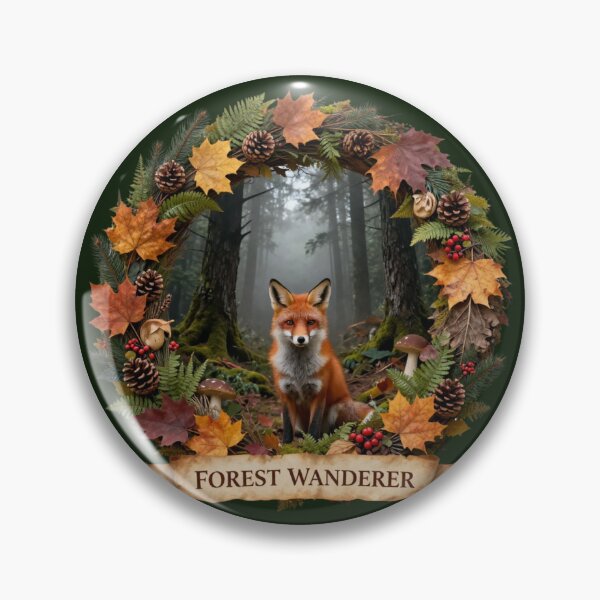 Item preview, Forest Wanderer Fox Mandala - Woodland Nature Wreath Art designed and sold by GoGreenlove.
