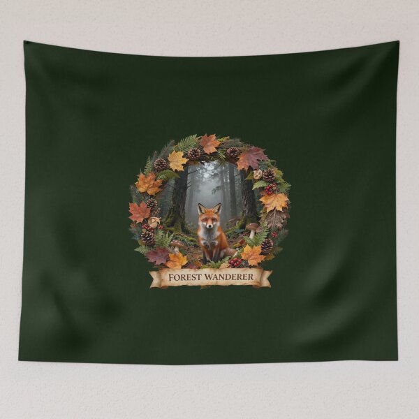 Item preview, Forest Wanderer Fox Mandala - Woodland Nature Wreath Art designed and sold by GoGreenlove.