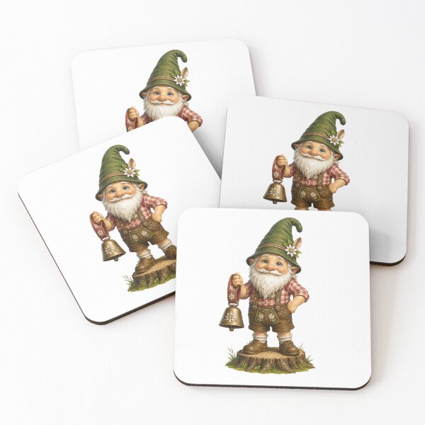 Item preview, Cute Bavarian Gnome with Alpine Bell – Folk Character Illustration designed and sold by Alpine-Ink.