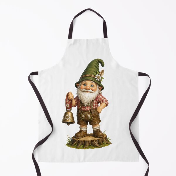 Item preview, Cute Bavarian Gnome with Alpine Bell – Folk Character Illustration designed and sold by Alpine-Ink.